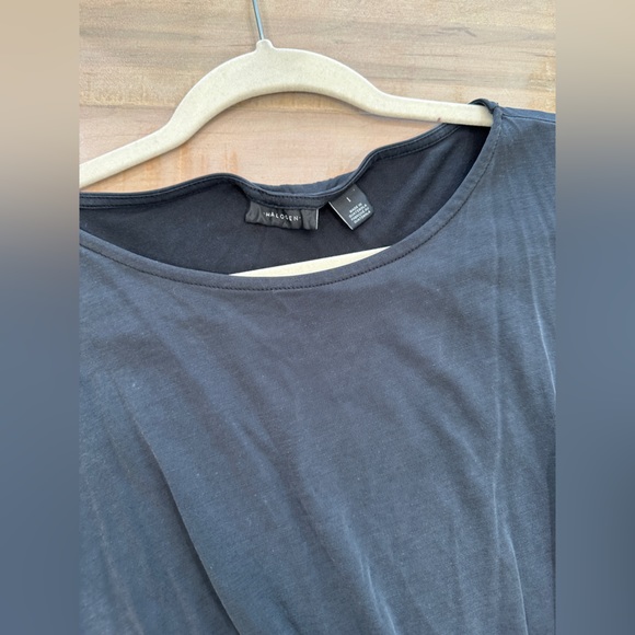 Halogen soft modal polyester ruched on side shirt sleeve work blouse top - Picture 8 of 9